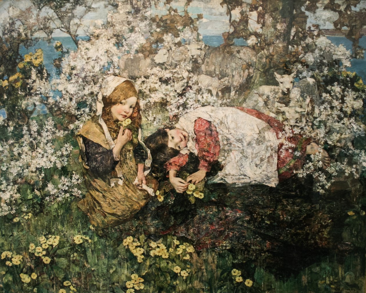  Idyl in SpringnMagyar: Tavaszi idilln  av Edward Atkinson Hornel
