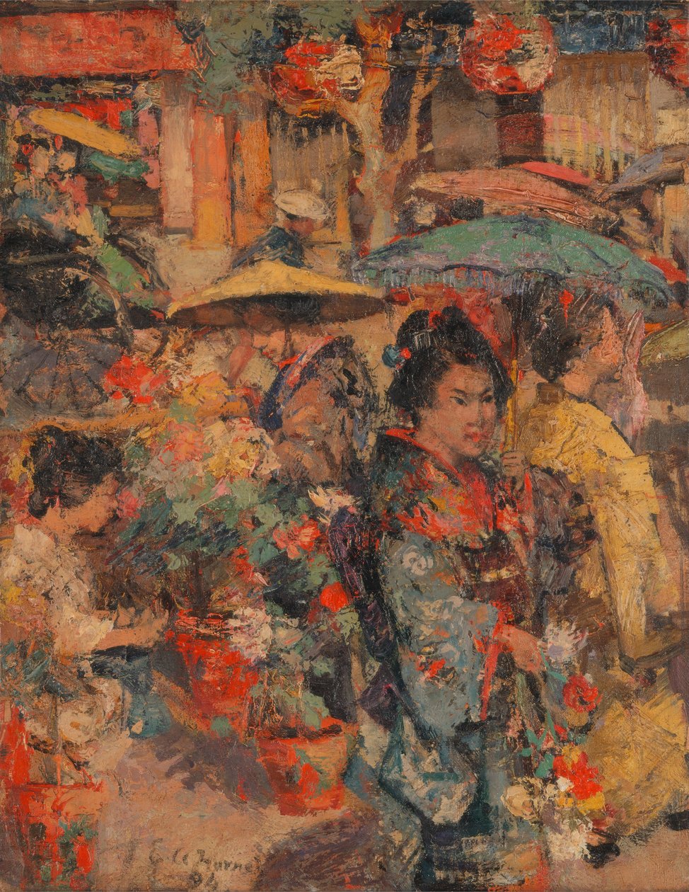 Flower Market, Nagasaki av Edward Atkinson Hornel