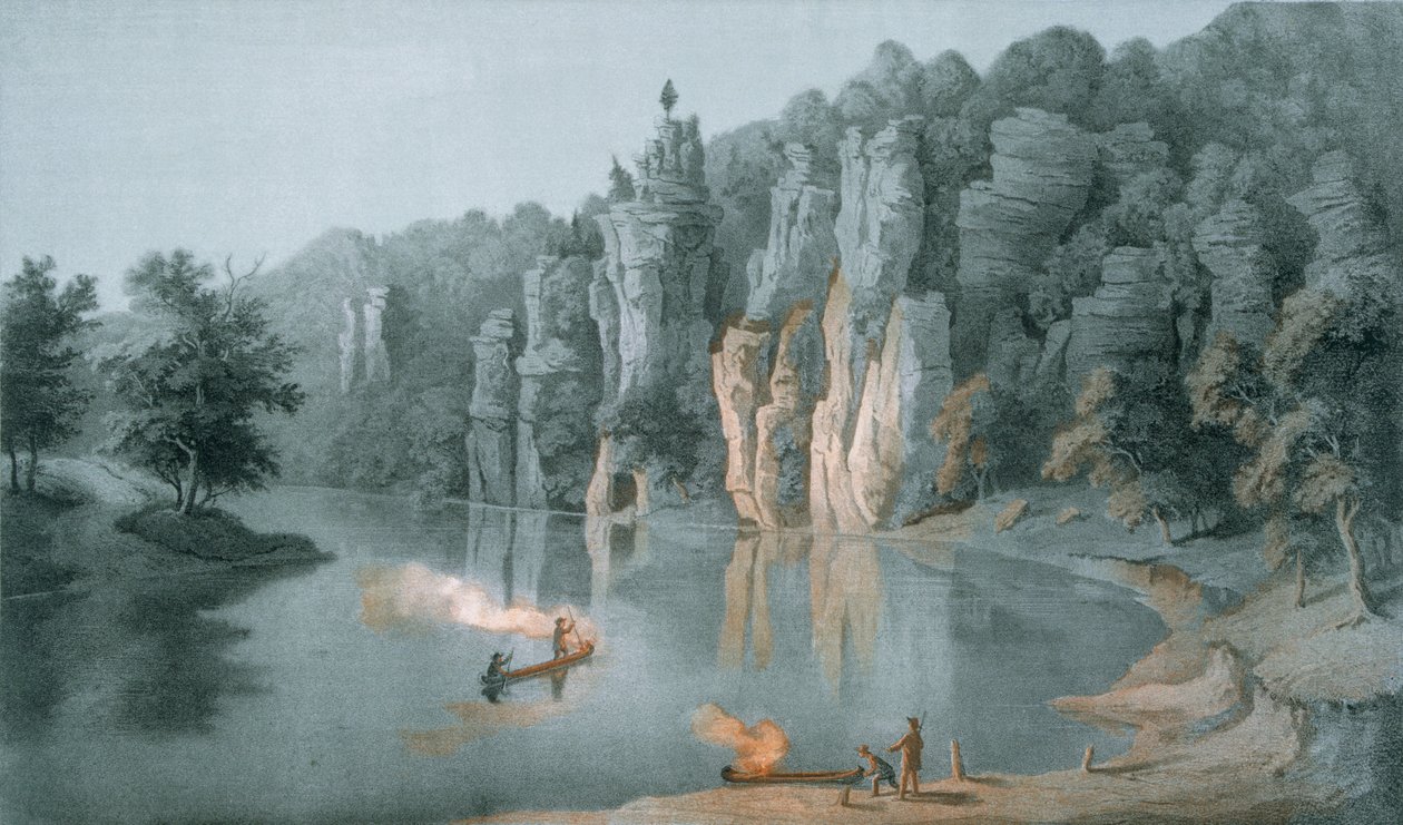 Bullard Rock vid New River, nära White Sulphur Springs, Giles County, 1858 av Edward Beyer