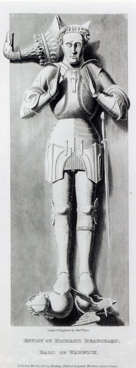 Effigy av Richard Beauchamp, Earl of Warwick (1382-1439), publicerad av Harding, Triphook and Lepard, 1825 av Edward Blore