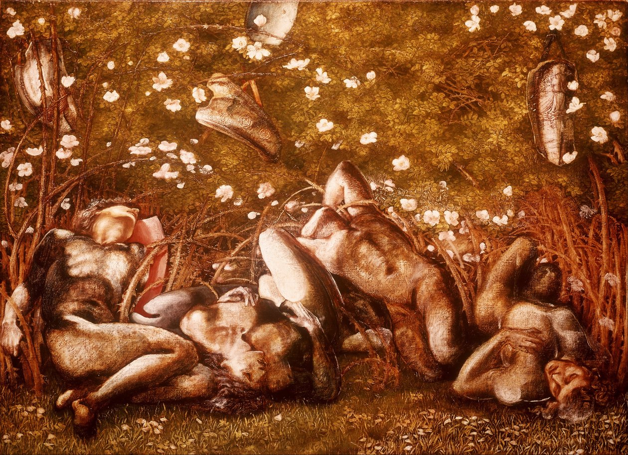 Studera för The Sleeping Knights av Edward Burne Jones