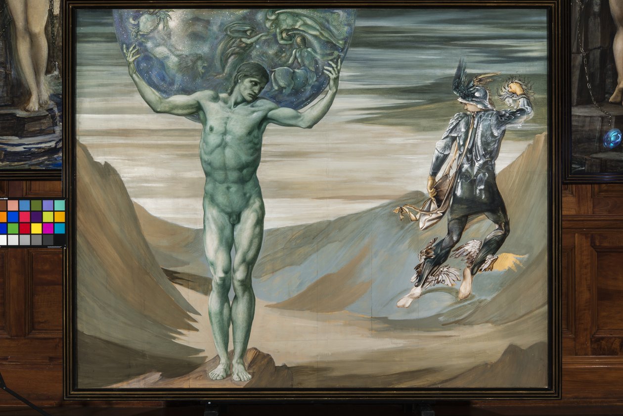 Atlas Turned to Stone, ca 1876 (gouache) av Edward Burne Jones