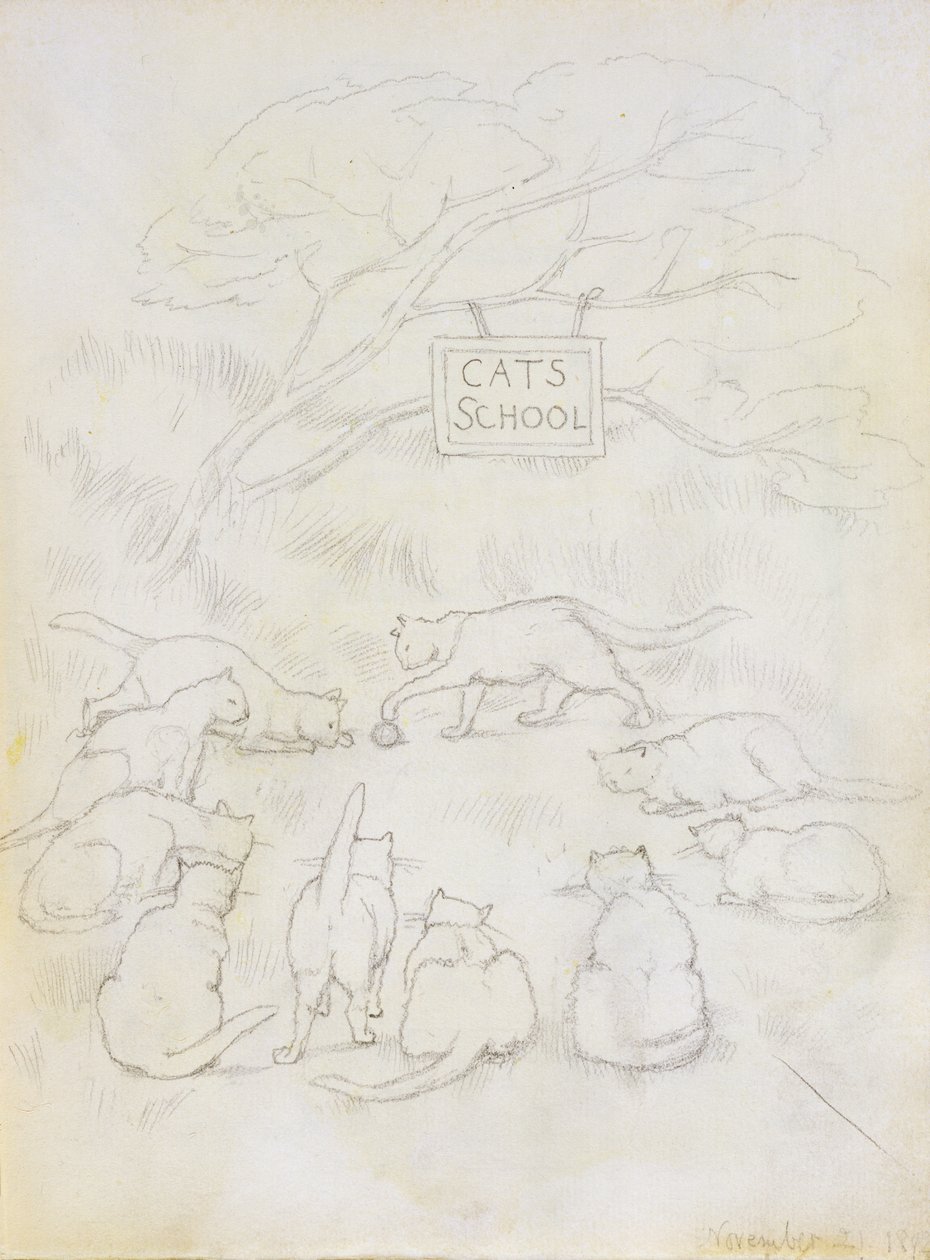 Kattskolan, 1892 av Edward Burne Jones