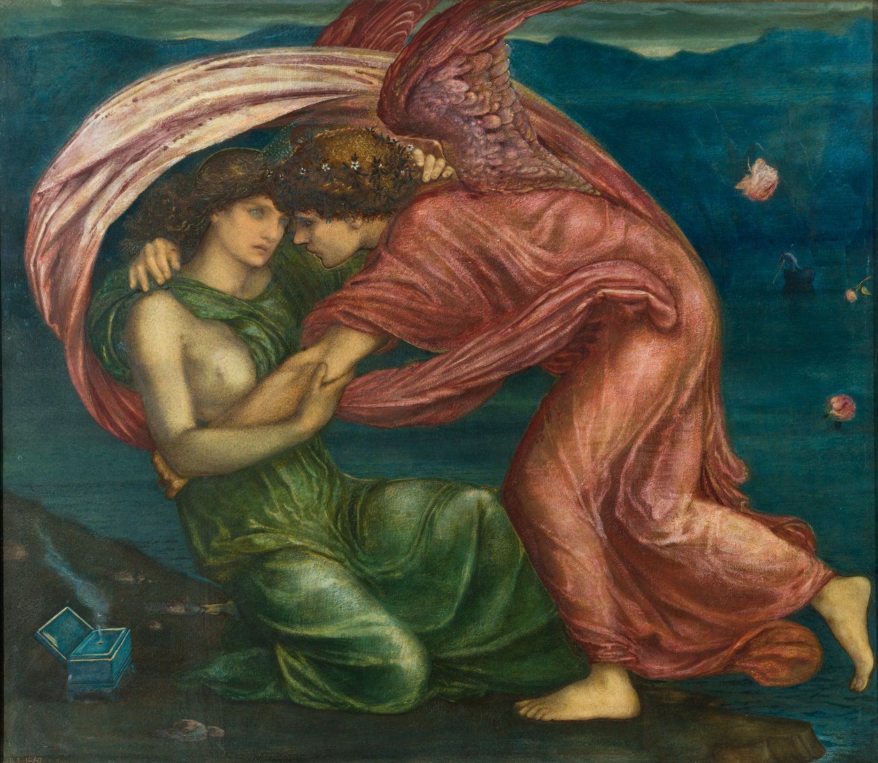 Amor som levererar Psyke, 1867 (blandad media) av Edward Burne Jones