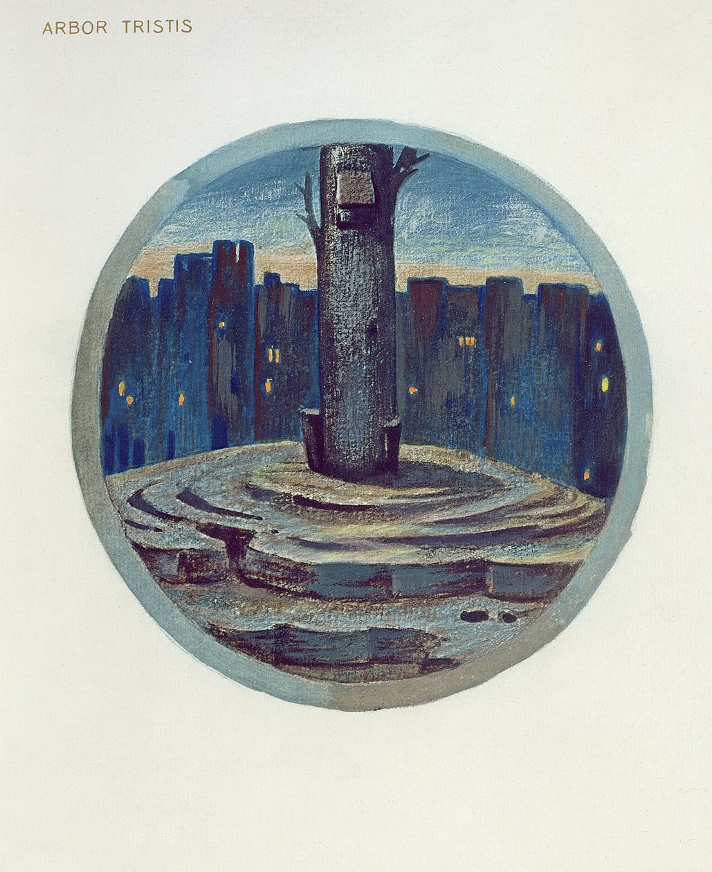 Illustration av en blomsterbok: XXVIII. Arbor Tristis, 1905 (litografi med gouache på papper) av Edward Burne Jones