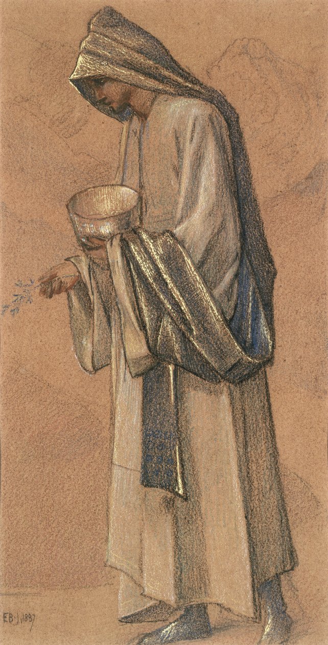 Kung Balthazar, 1887 (färgkritor och guld) av Edward Burne Jones