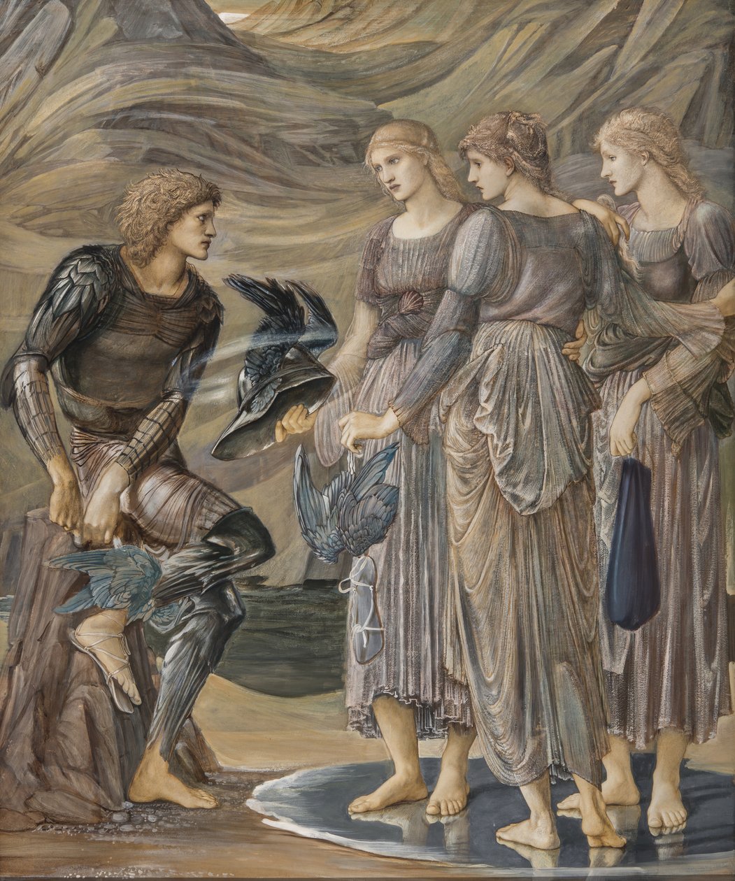 Perseus and the Sea Nymphs, ca 1876 (gouache) av Edward Burne Jones