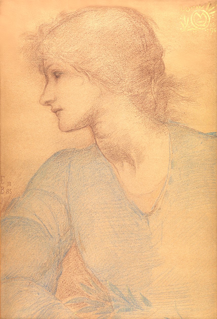 Study in Colored Chalk, for a Picture, 1885 (krita på papper) av Edward Burne Jones