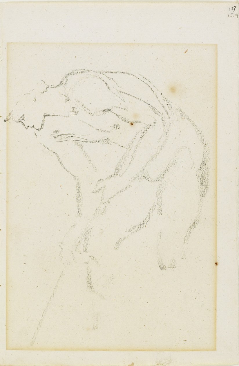 Studie av en mansfigur, Sida 129 från en studiebok, ca. 1880-1890 av Edward Burne Jones