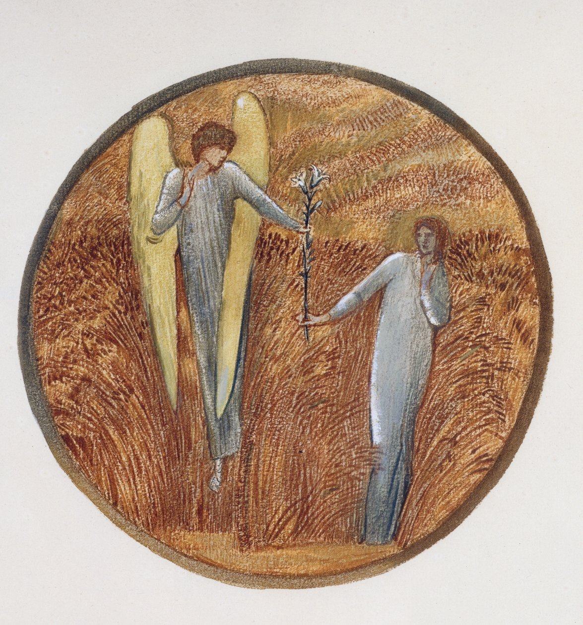 Blomsterboken: VI. Flower of God, 1905 (litho med gouache på papper) av Edward Burne Jones