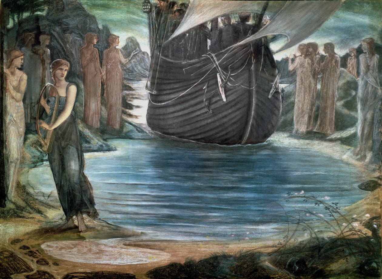 Sirenerna, ca 1875 av Edward Burne Jones