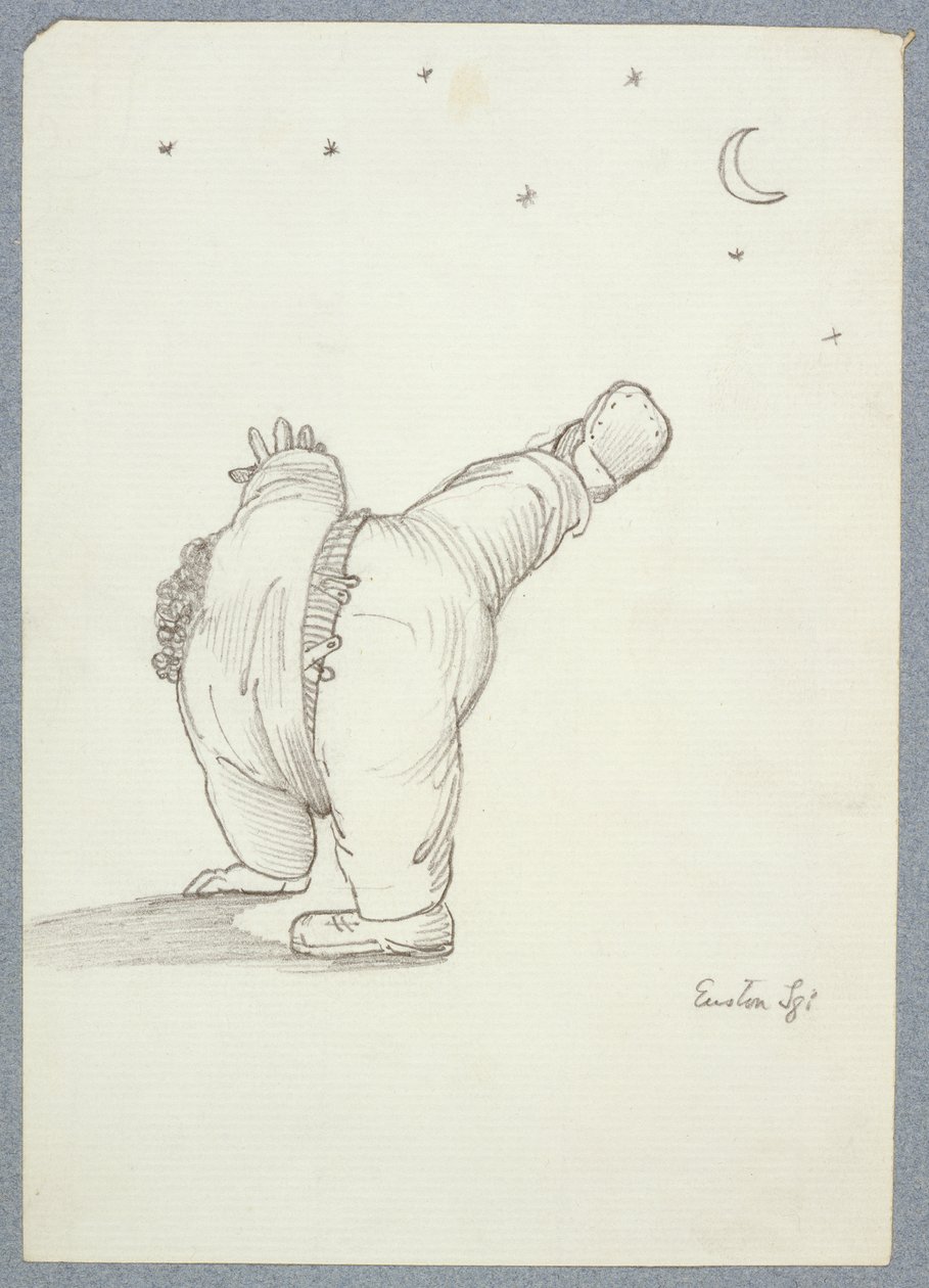 William Morris (1834-96) Akiigiza Cartwheel, Iliyotazamwa kutoka nyuma na Moon na Star Light, kutoka kwa albamu ya michoro swed. av Edward Burne Jones