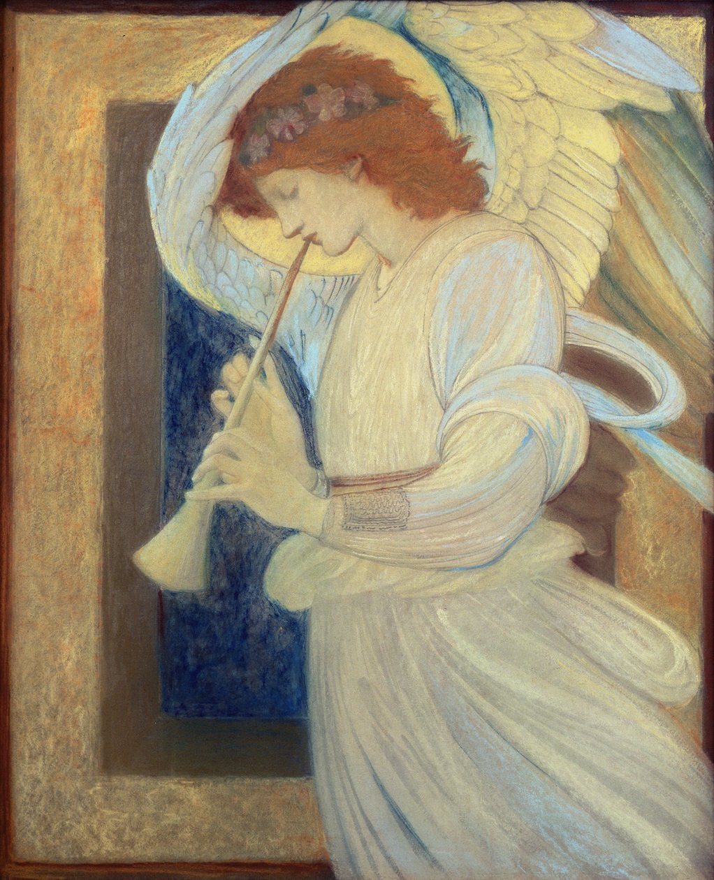 En ängel som spelar en Flageolet av Edward Burne Jones