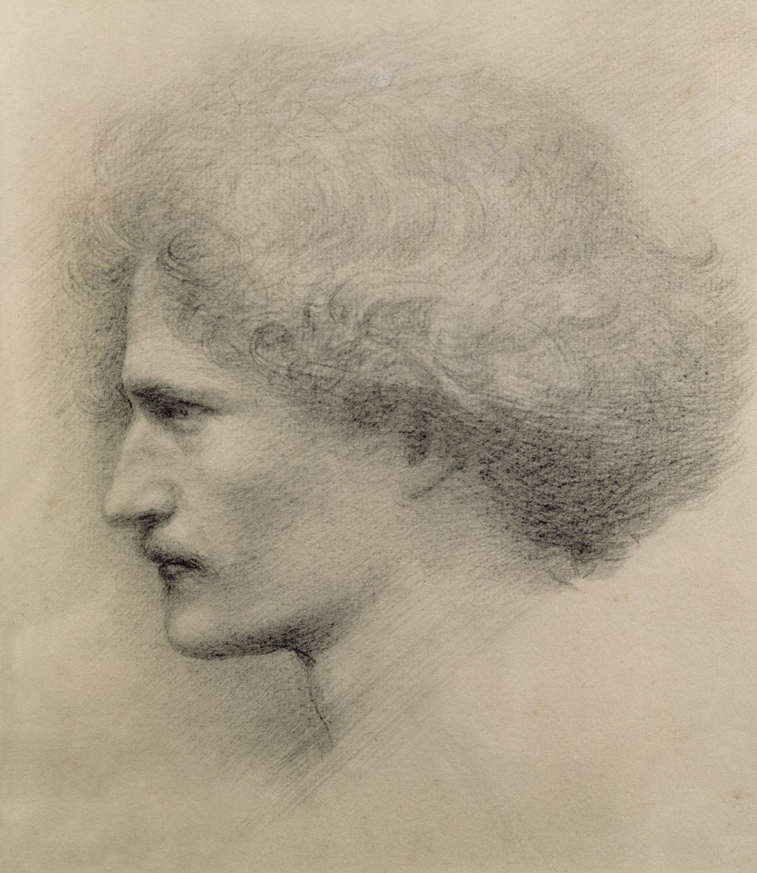 Porträtt av Ignacy Jan Paderewski (1860-1941) graverad av Frederick Hollyer (1837-1933) (platinotyp) av Edward Burne Jones