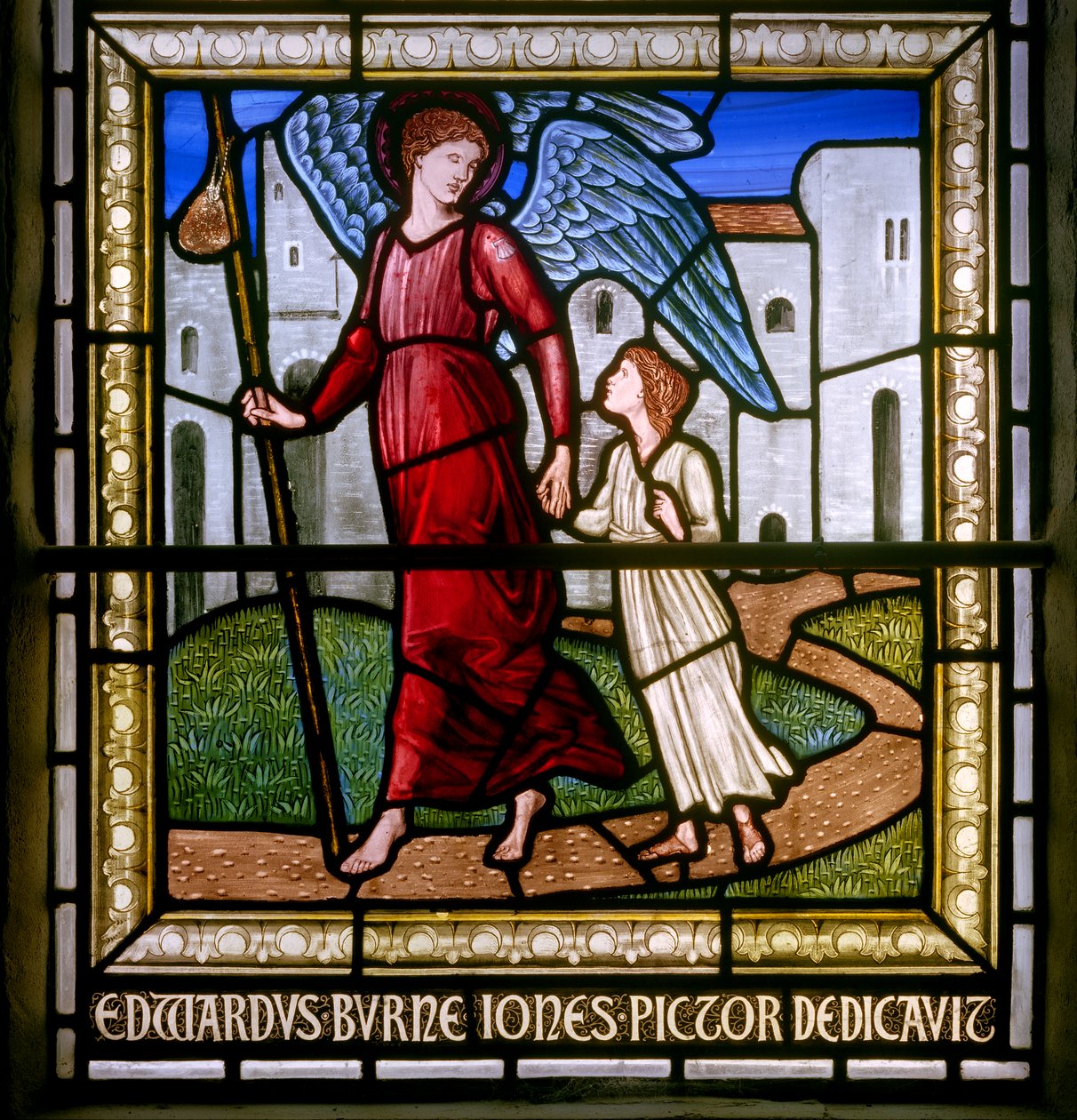 Rottingdean, St Margaret, Morris & Co., Edward Burne-Jones, skyddsängel, 1893 av Edward Burne Jones
