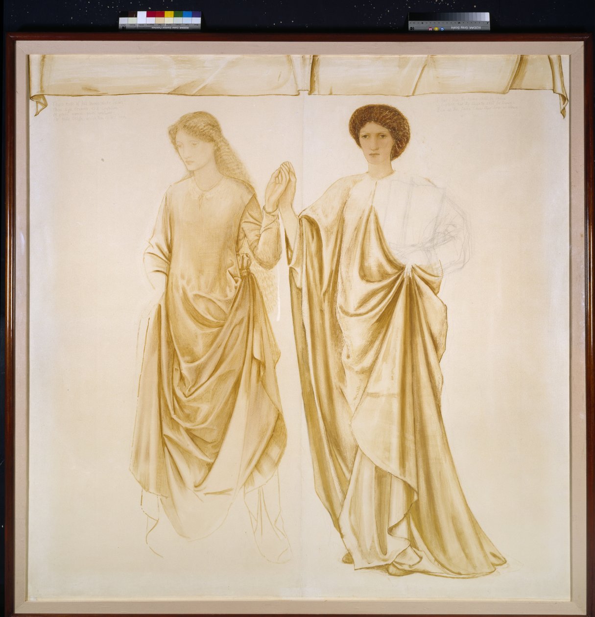 Jasons två fruar, före 1872 (akvarell och bodycolour över svart krita på papper) av Edward Burne Jones