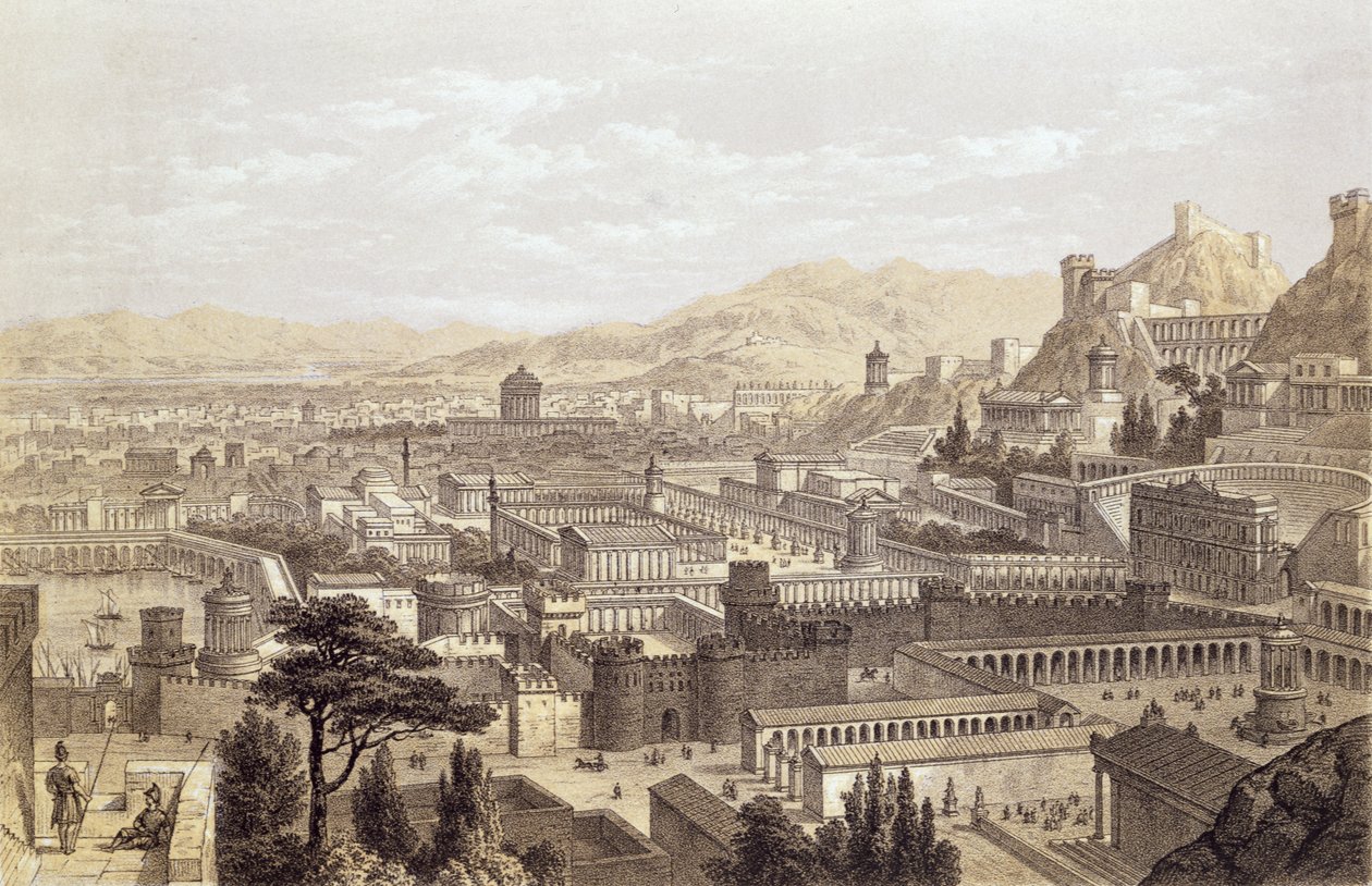 Staden Efesos från berget Coressus, graverad av T. Picken, 1859 av Edward Falkener
