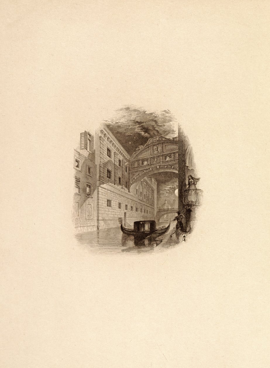 Suckarnas bro, Venedig, ca 1832 av Edward Francis Finden