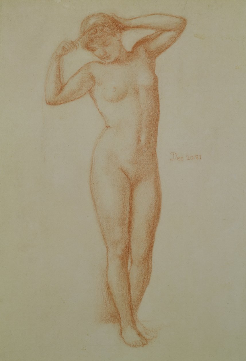 Studie till "Diadumene", 1881 (krita på papper) av Edward John Poynter