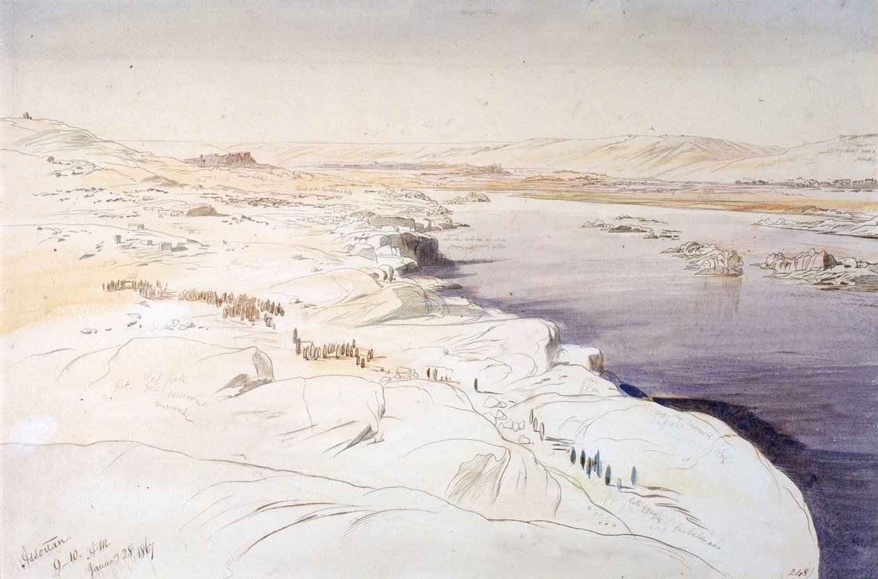Aswan (bläck) av Edward Lear