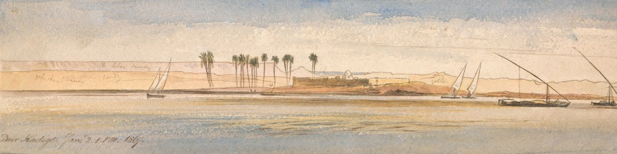 Deir Kadige, kl. 13.00, 2 januari 1867 av Edward Lear