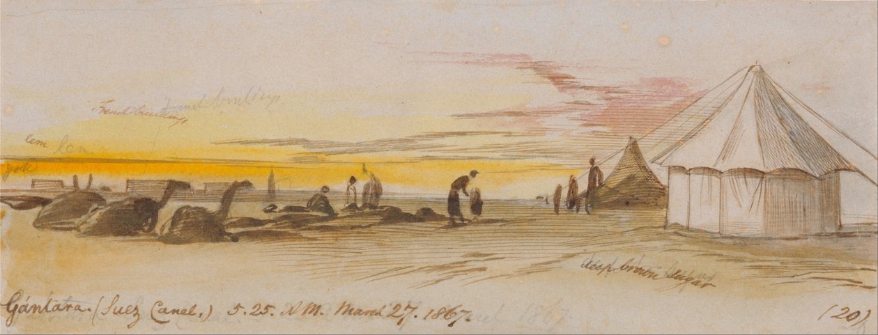 Gantara (Suezkanalen), 5-25 am, 27 mars 1867 (20) av Edward Lear