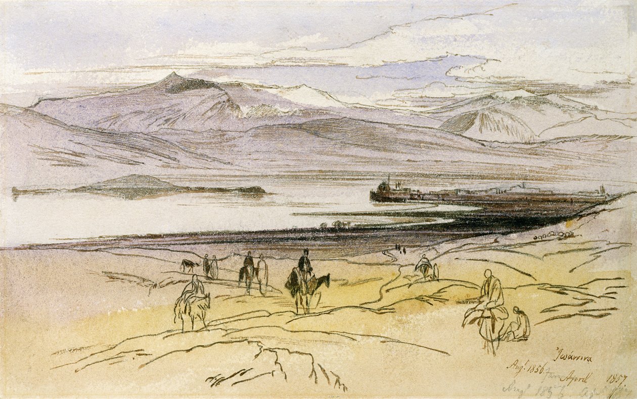 Ioannina, ca 1856 (krita och wc på papper) av Edward Lear