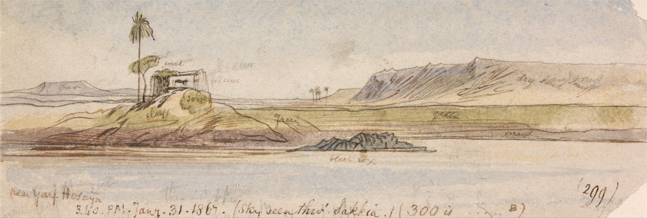 Nära Garf Hossayn, 3-40 pm, 31 januari 1867 (299) av Edward Lear