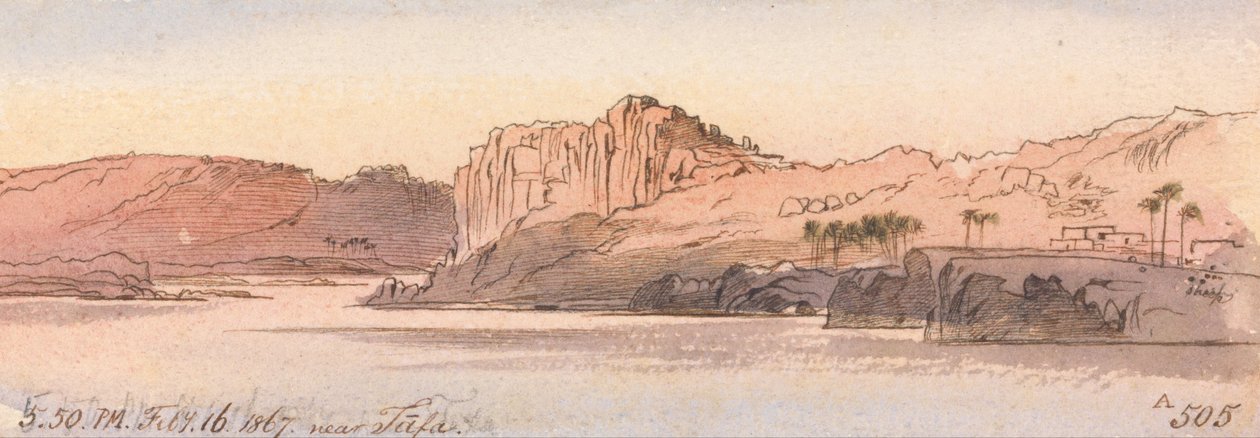Nära Tafa, kl. 1750, 16 februari 1867 (505A) av Edward Lear