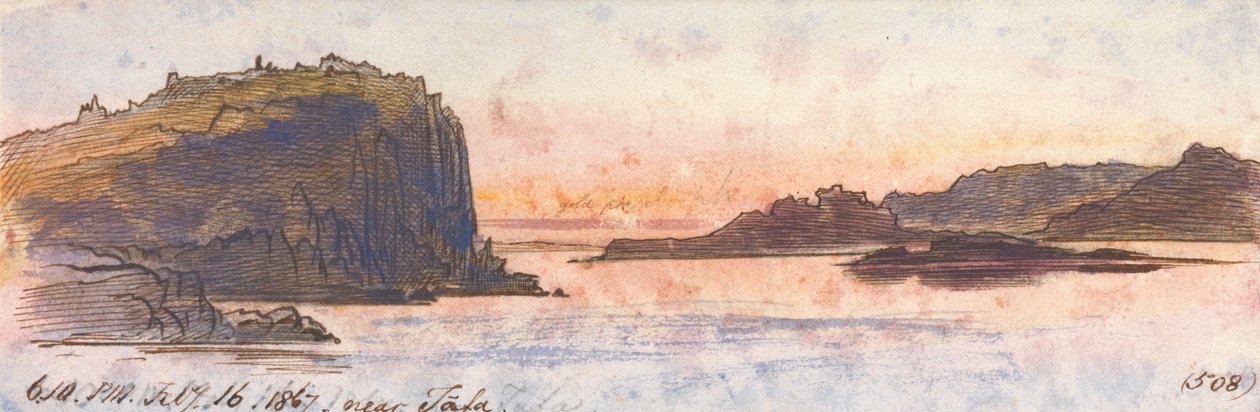 Nära Tafa, 6-10 pm, 16 februari 1867 (508) av Edward Lear