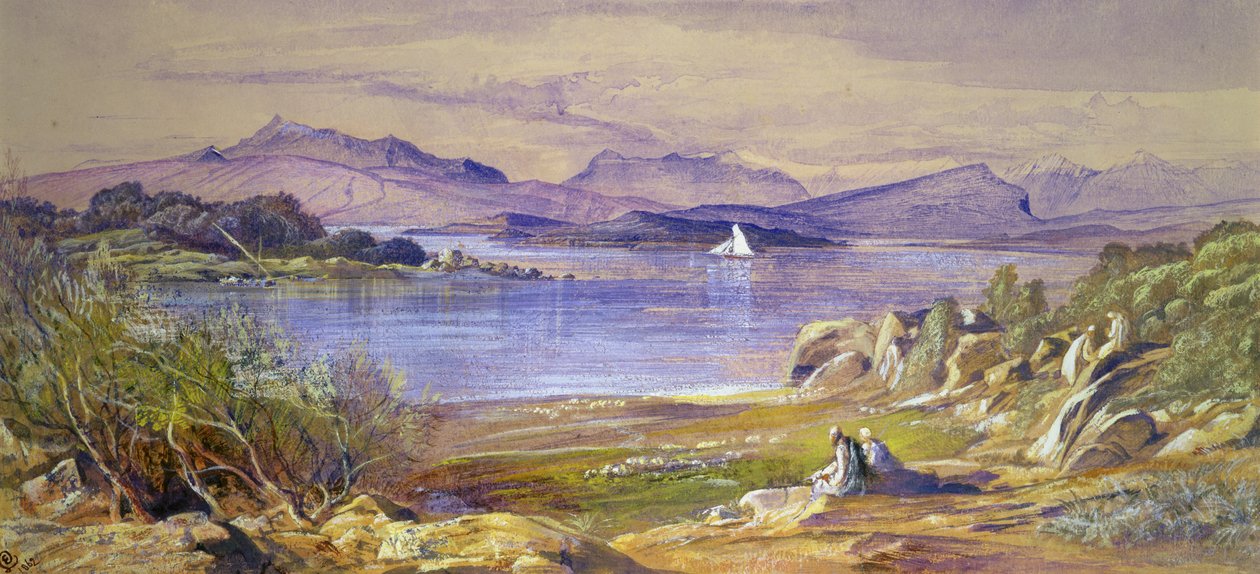 Porto Tre Scoglie, Albanien, 1862 av Edward Lear