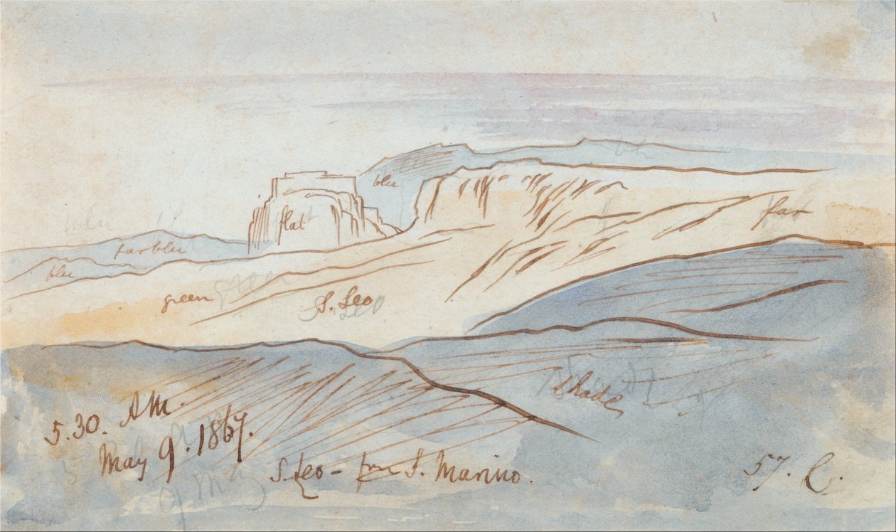 San Leo från San Marino av Edward Lear