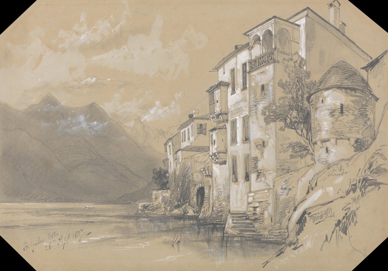 St. Giulio, Orta, 26 september 1837 av Edward Lear