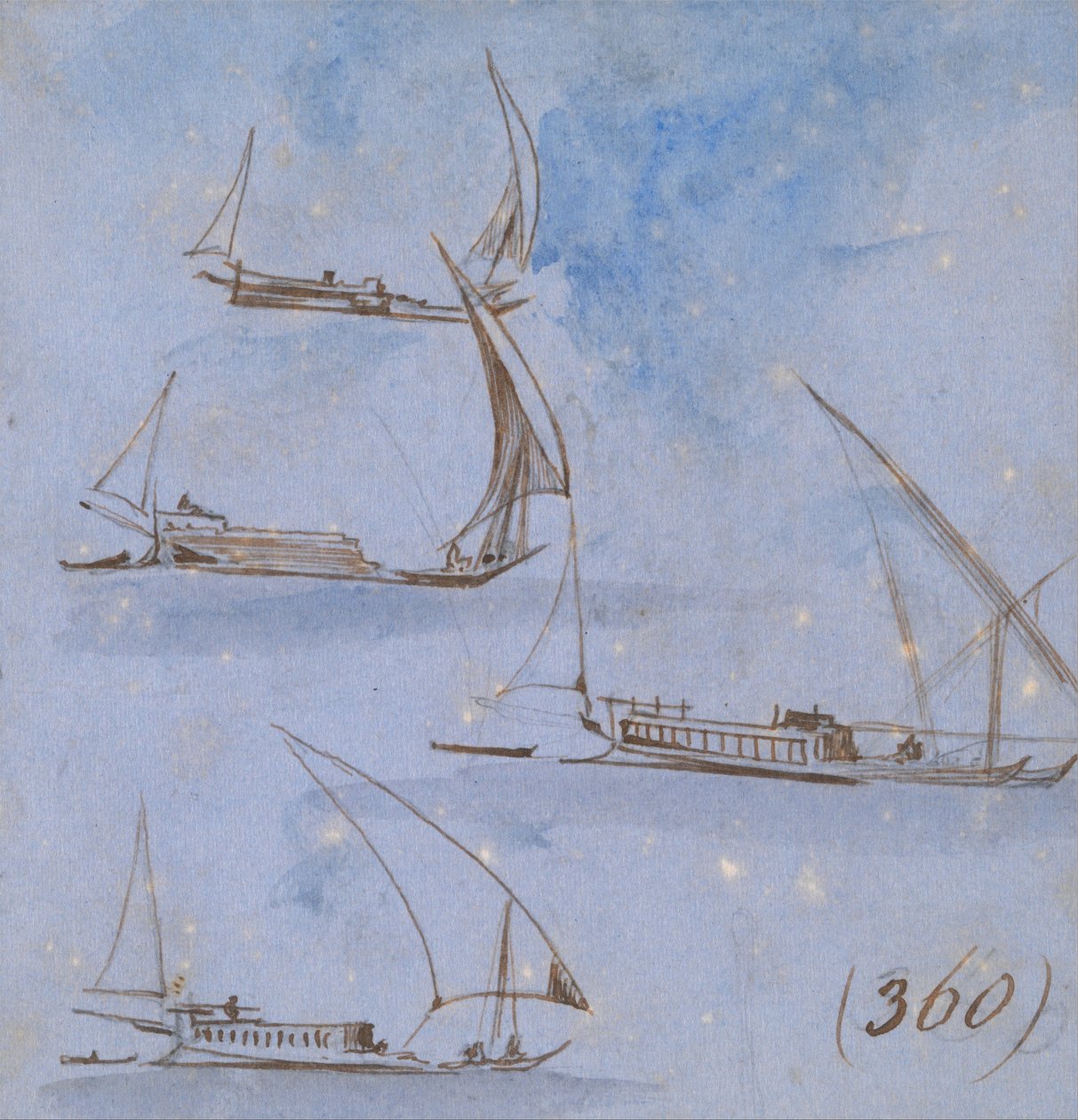 Studier av båtar på Nilen av Edward Lear