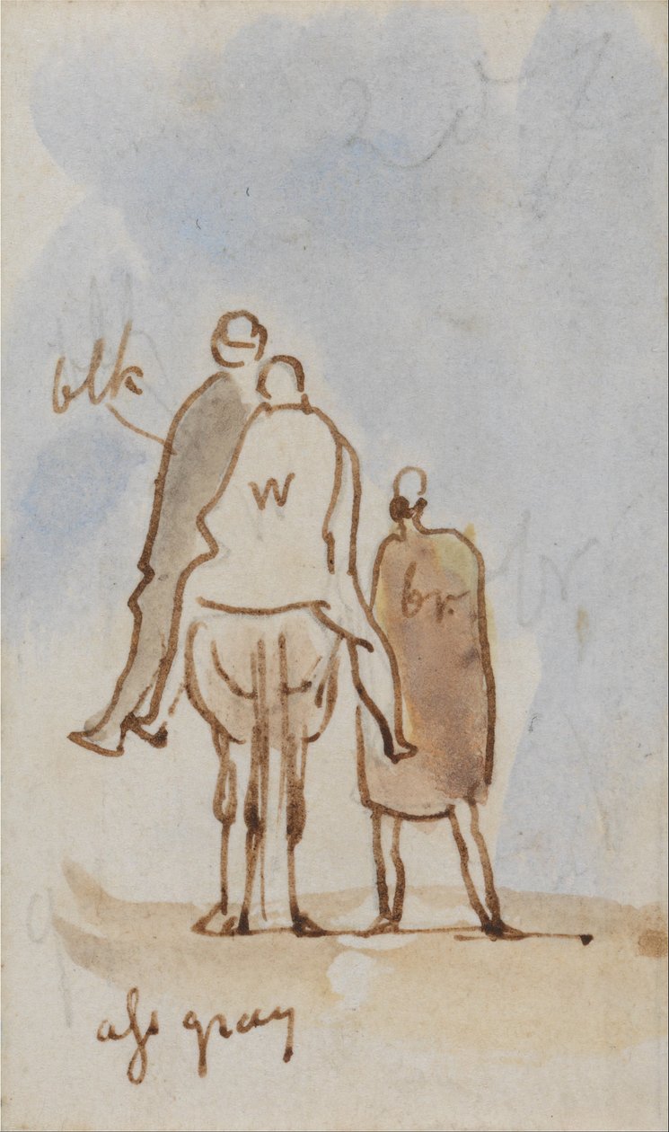 Studie av figurer och en kamel av Edward Lear