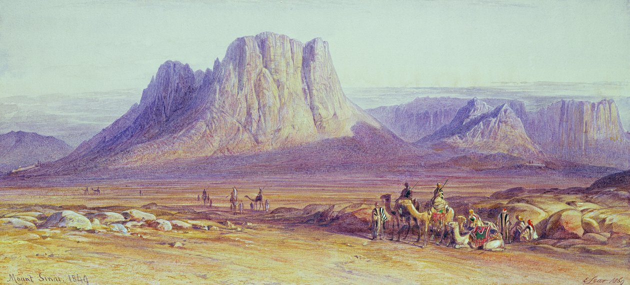 Kameltåget, Condessi, Sinaiberget, 1848 av Edward Lear