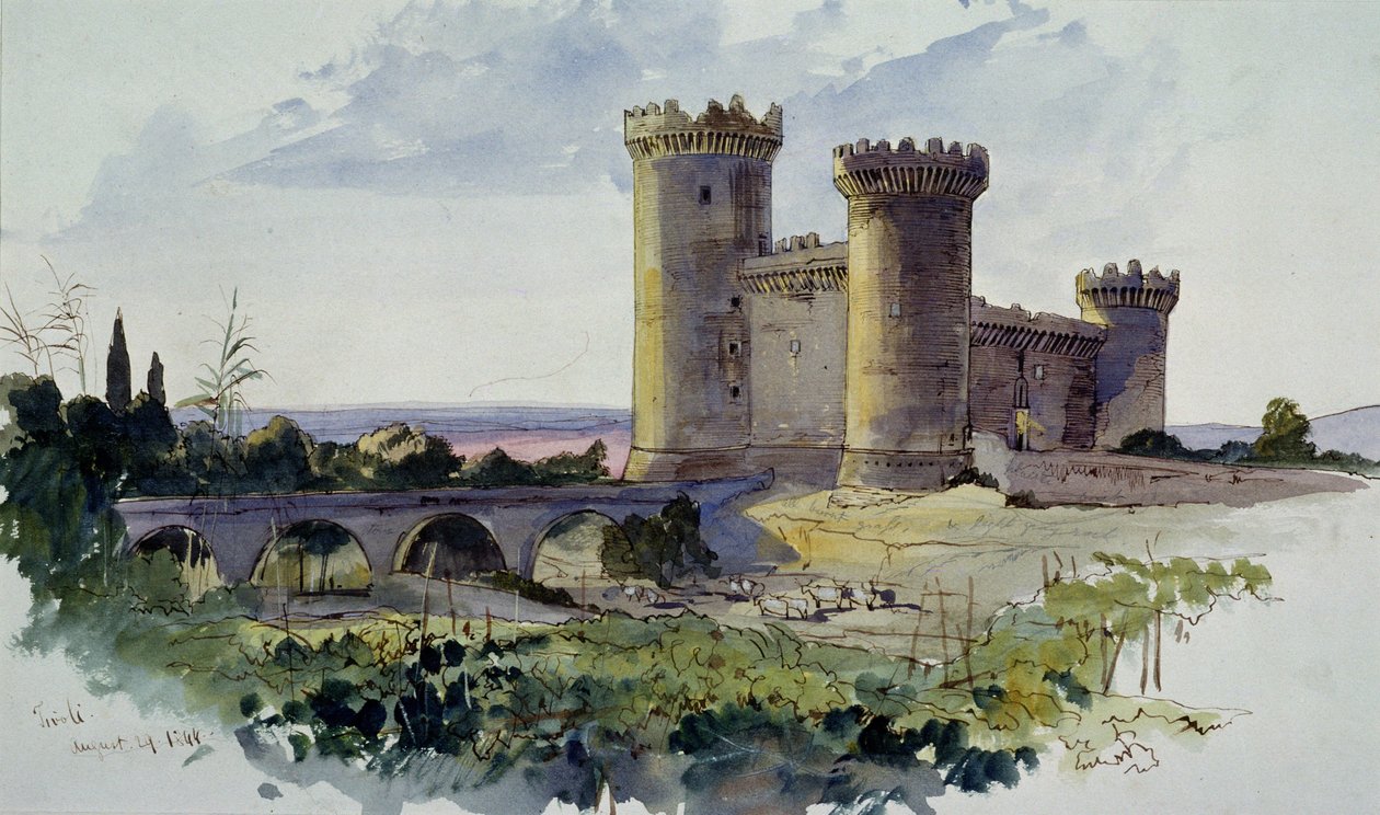 Tivoli, 1800-talet (akvarell) av Edward Lear