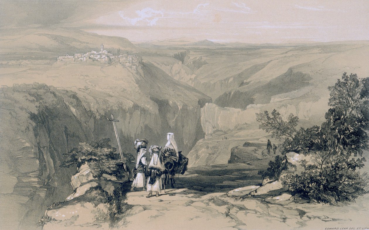 Utsikt i Rom och dess omgivningar: utsikt över Collepardo av Edward Lear