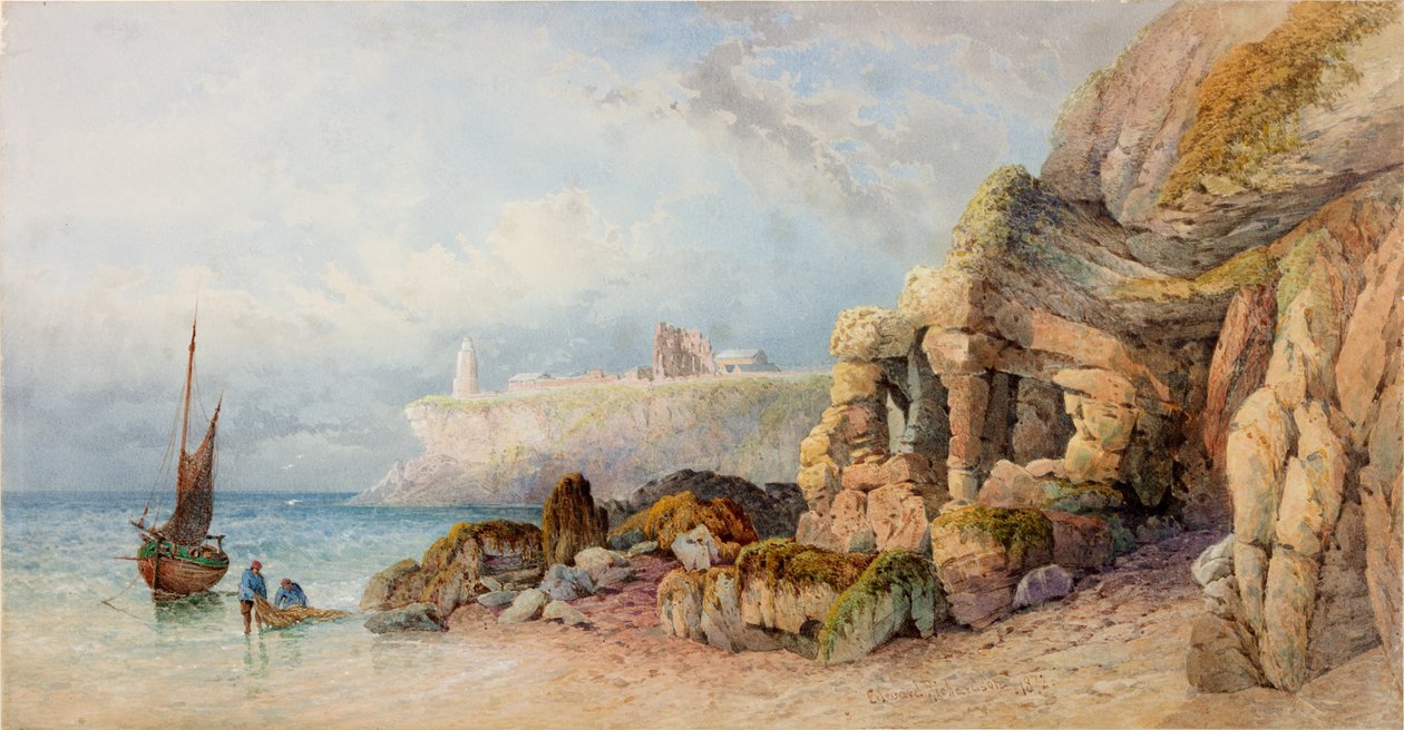 Tynemouth Priory and Lighthouse from the North (kroppsfärg) av Edward Richardson