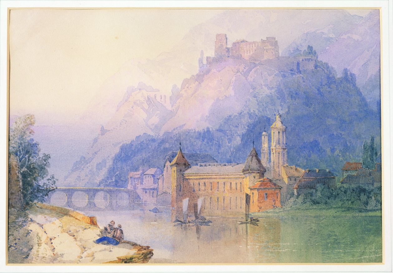 Utsikt över Rhen, 1850 av Edward Richardson
