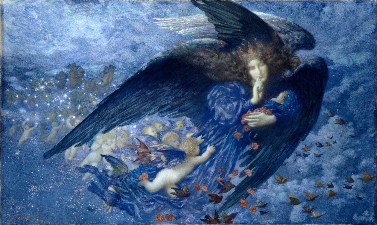 Natt med hennes tåg av stjärnor av Edward Robert Hughes