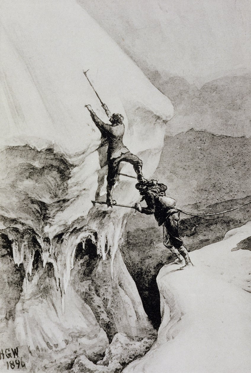 Is it Possible, från "Scrambles Amongst the Alps", av Edward Whymper, publicerad 1871 av Edward Whymper