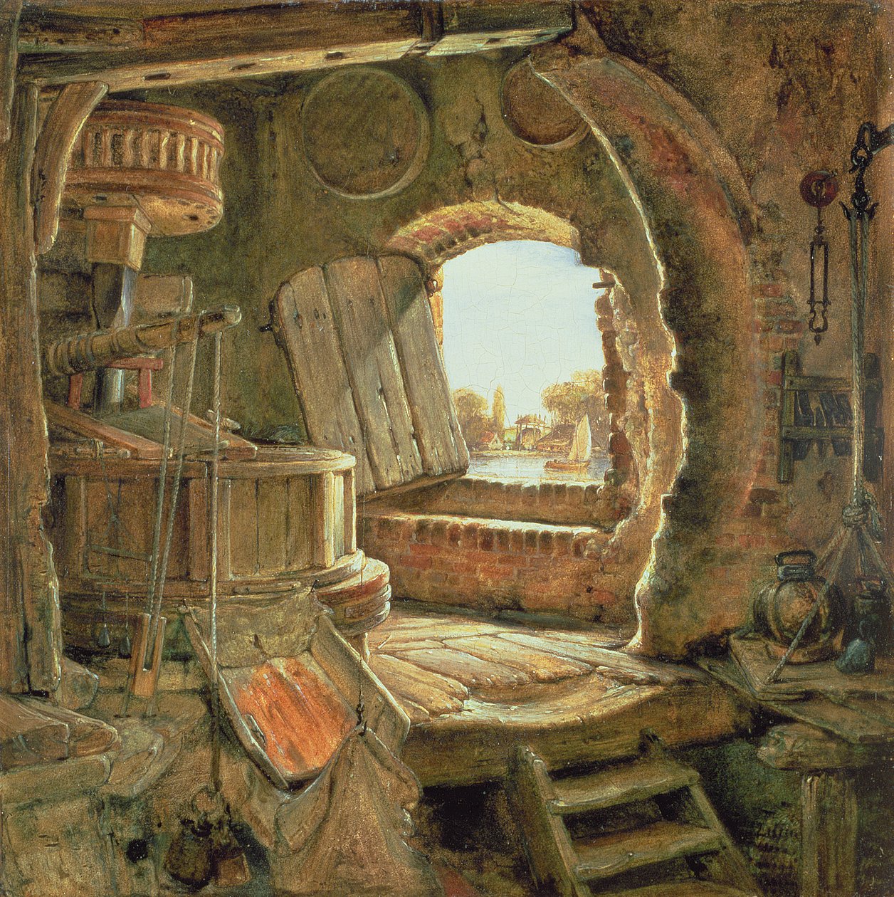 Rembrandts fars kvarn, 1838 av Edward William Cooke
