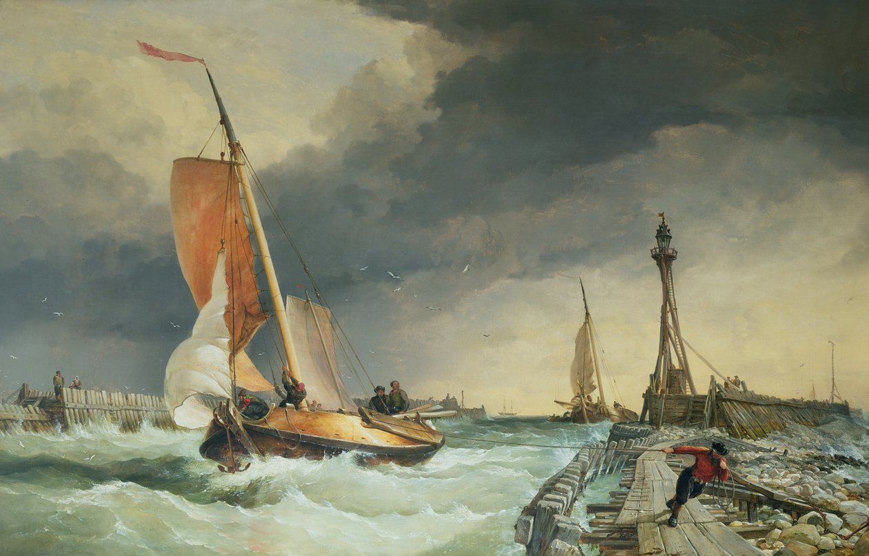 Zuider Zee - båt som återvänder till hamn av Edward William Cooke