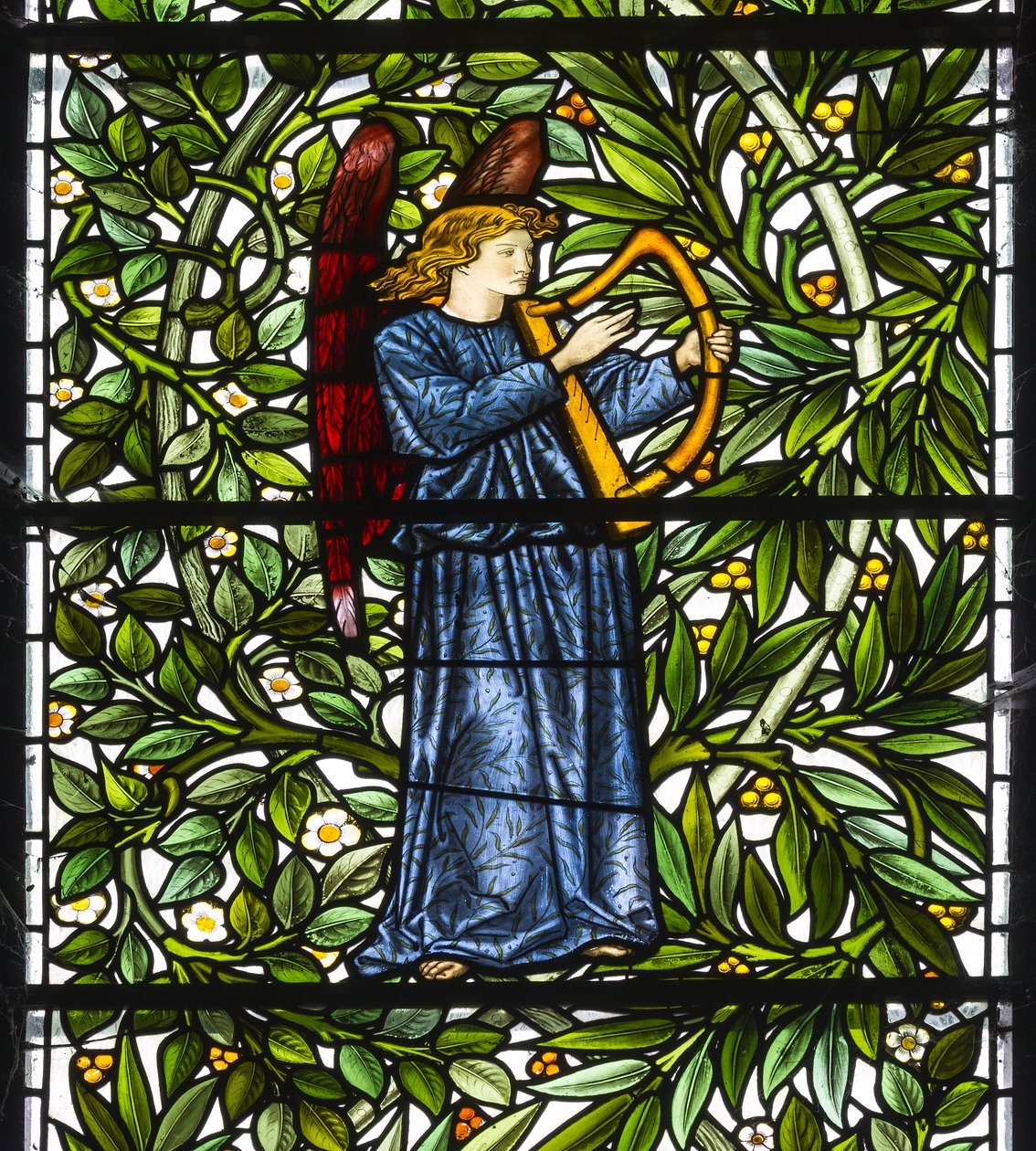 Nun Monkton, St Mary, Morris Marshall & Faulkner & Co, William Morris, Edward Burne-Jones, ängelmusiker, 1873 av Edward and Morris Burne-Jones