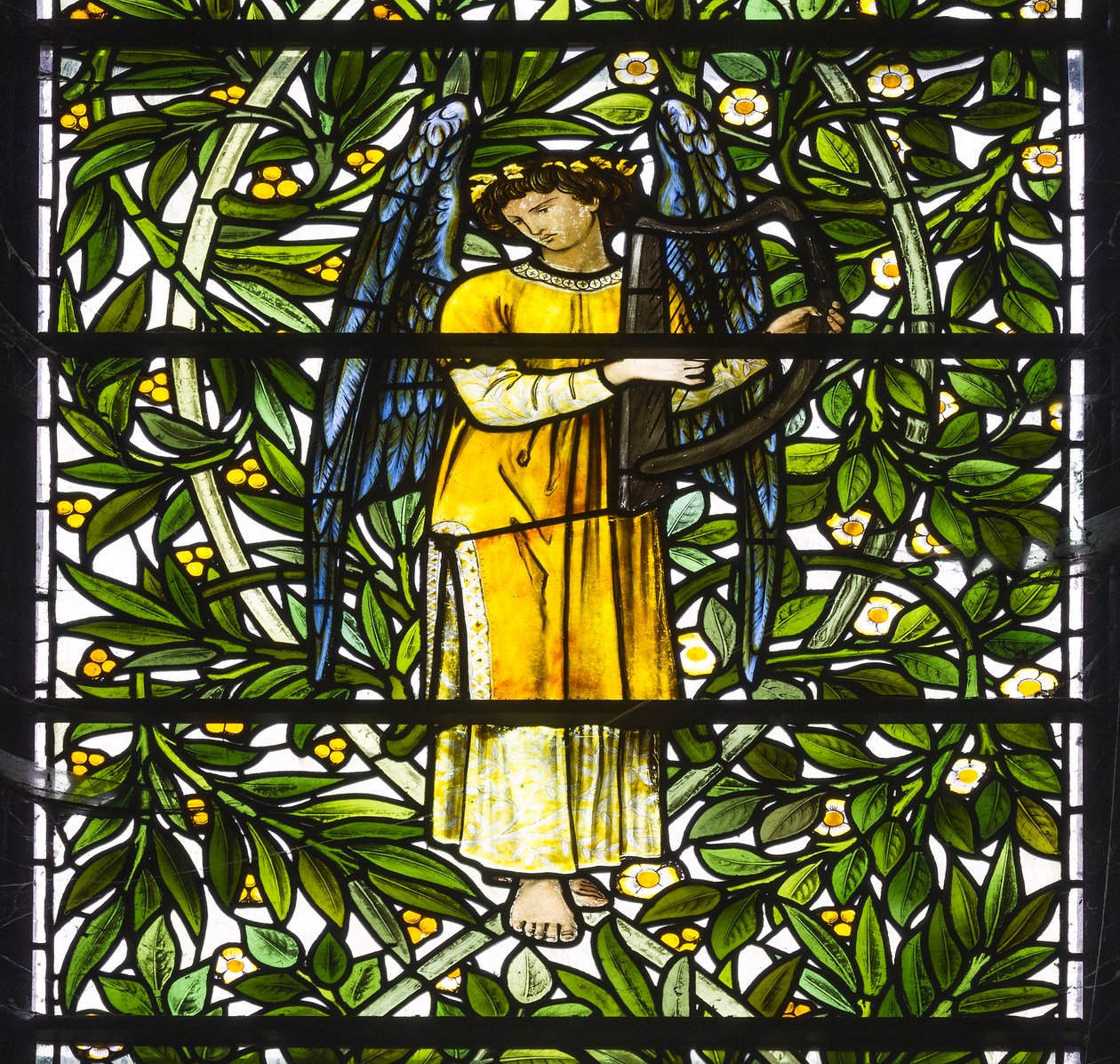 Nun Monkton, St Mary, Morris Marshall & Faulkner & Co, William Morris, Edward Burne-Jones, ängelmusiker, 1873 av Edward and Morris Burne-Jones