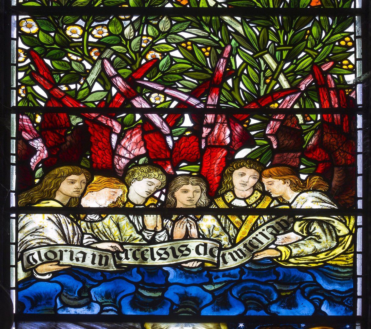 Nun Monkton, St Mary, Morris Marshall & Faulkner & Co, William Morris, Edward Burne-Jones, Angel Choir, 1873 av Edward and Morris Burne-Jones