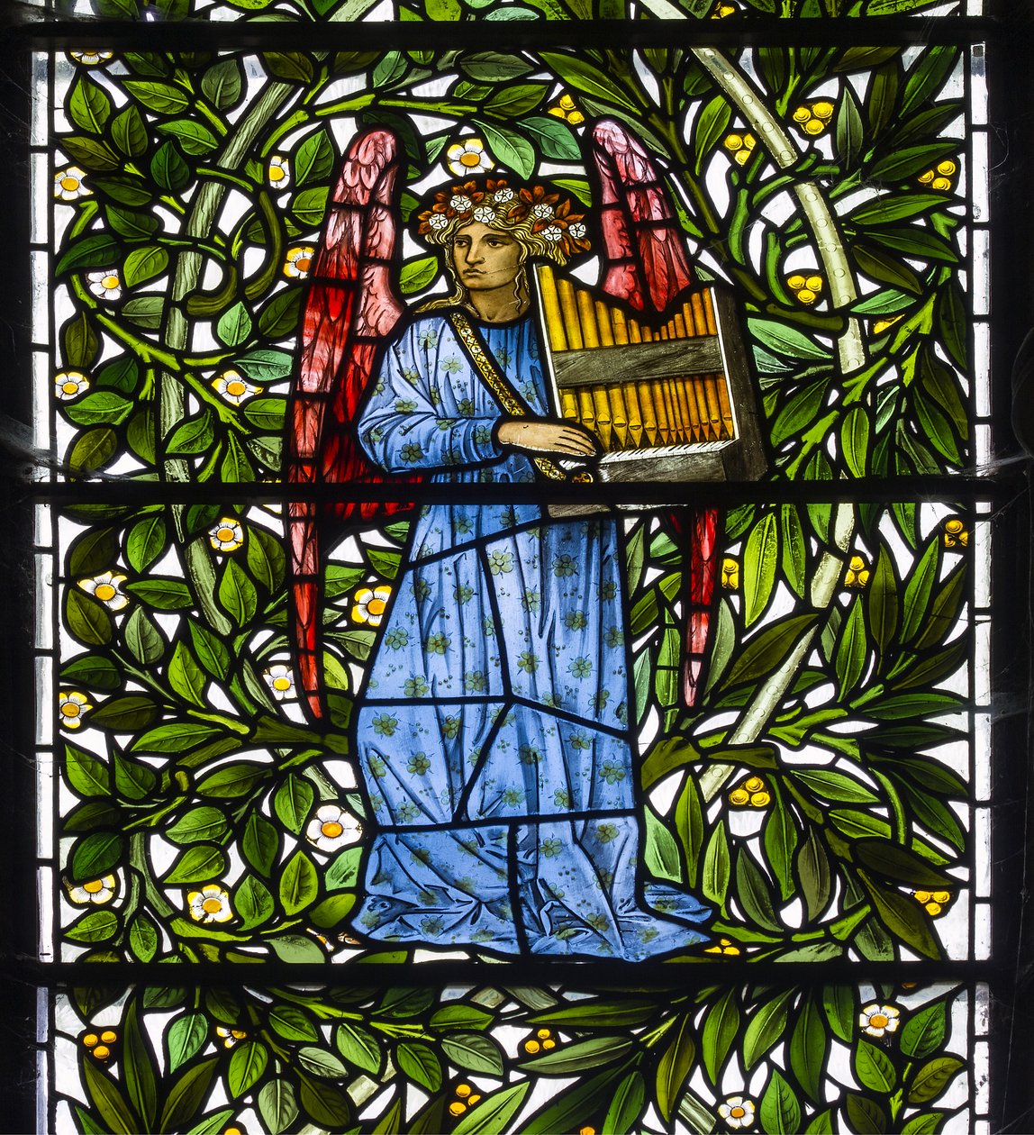 Nun Monkton, St Mary, Morris Marshall & Faulkner & Co, William Morris, Edward Burne-Jones, ängelmusiker, 1873 av Edward and Morris Burne-Jones