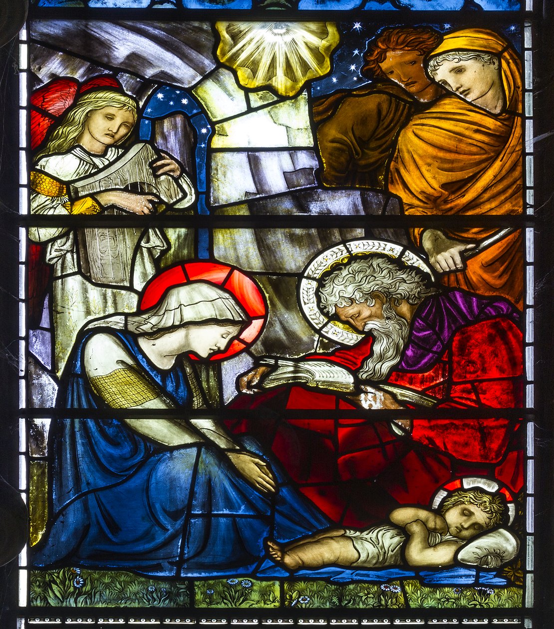 Nun Monkton, St Mary, Morris Marshall & Faulkner & Co, William Morris, Edward Burne-Jones, The Nativity, 1873 av Edward and Morris Burne-Jones