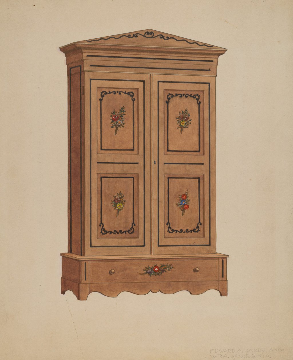 Målad garderob av Edward A. Darby